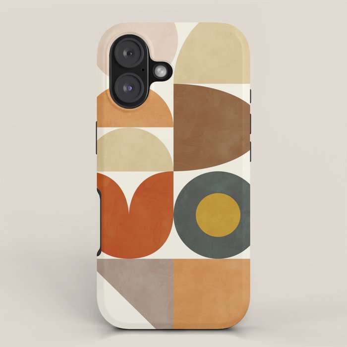 mid century modern spring abstract collection 1 iPhone Case Gallery Image 1