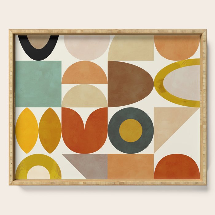 mid century modern spring abstract collection 1 Serving Tray Gallery Image 1