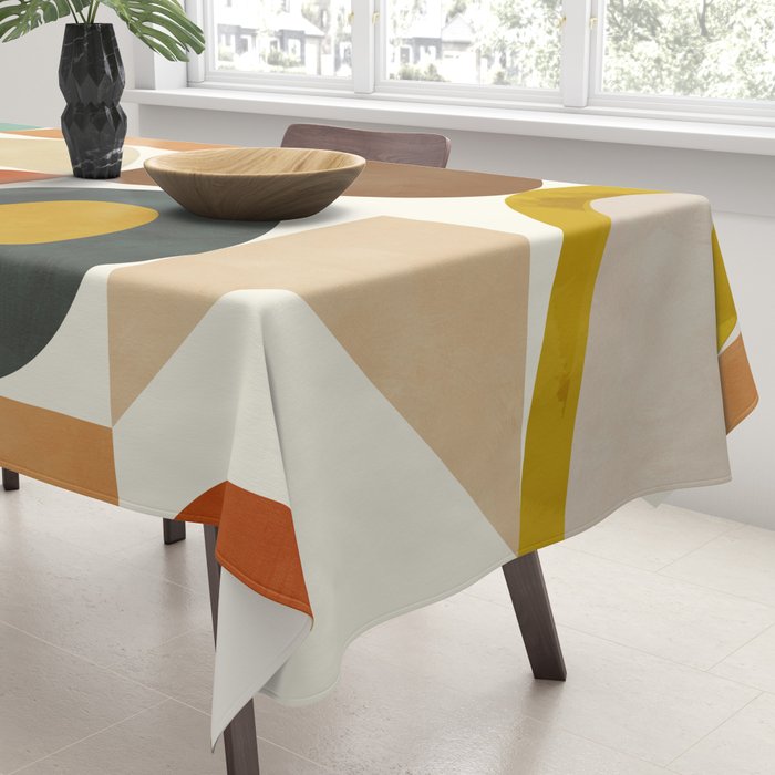 mid century modern spring abstract collection 1 Tablecloth Gallery Image 3