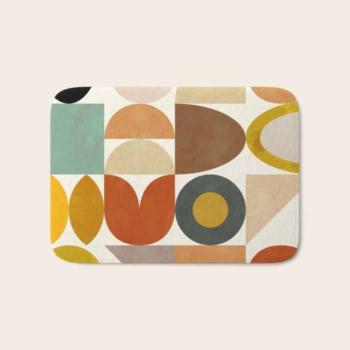 mid century modern spring abstract collection 1 Bath Mat Gallery Image 1
