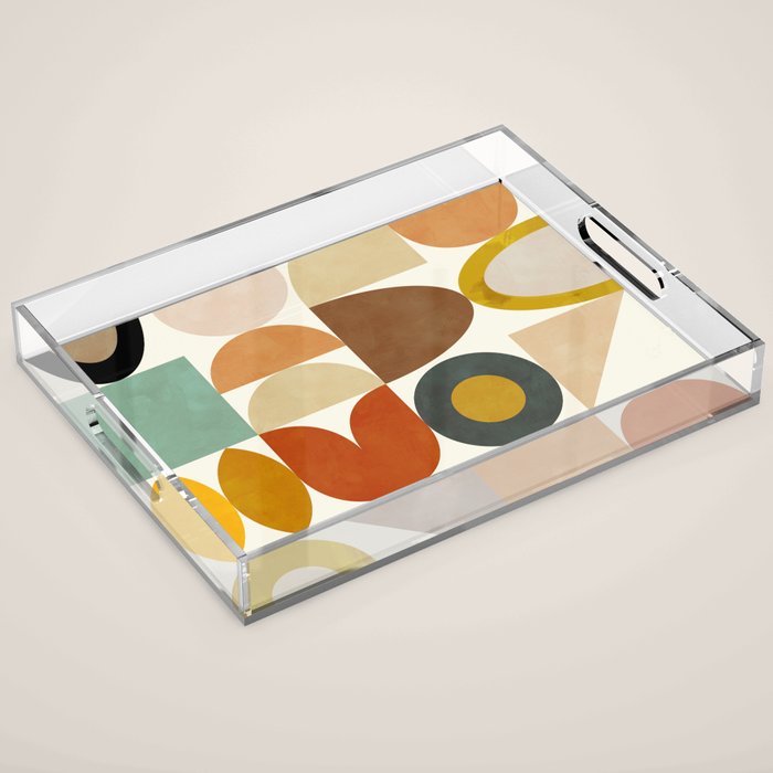 mid century modern spring abstract collection 1 Acrylic Tray Gallery Image 1