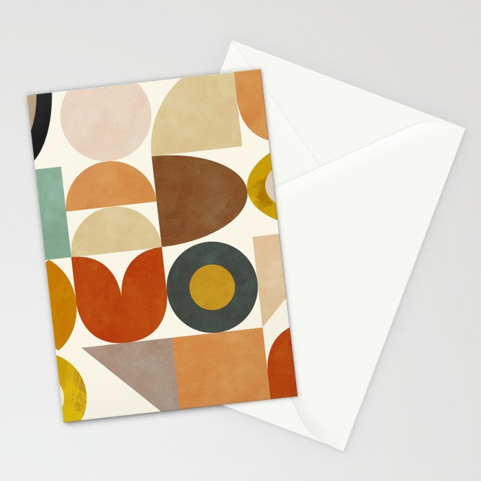 mid century modern spring abstract collection 1 Stationery Card Gallery Image 2