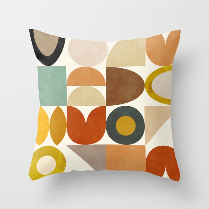 mid century modern spring abstract collection 1 Throw Pillow Gallery Image 6