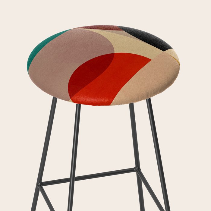 Modern Abstract Mid Century 3 Stool Gallery Image 2