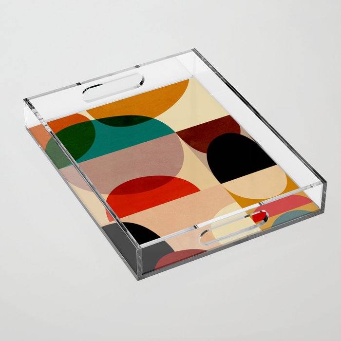 Modern Abstract Mid Century 3 Acrylic Tray Gallery Image 1