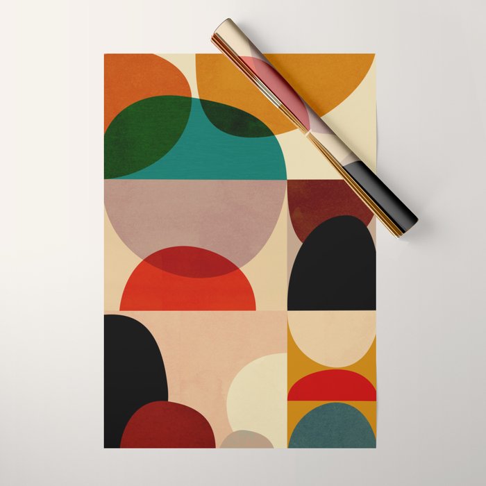 Modern Abstract Mid Century 3 Wrapping Paper Gallery Image 1