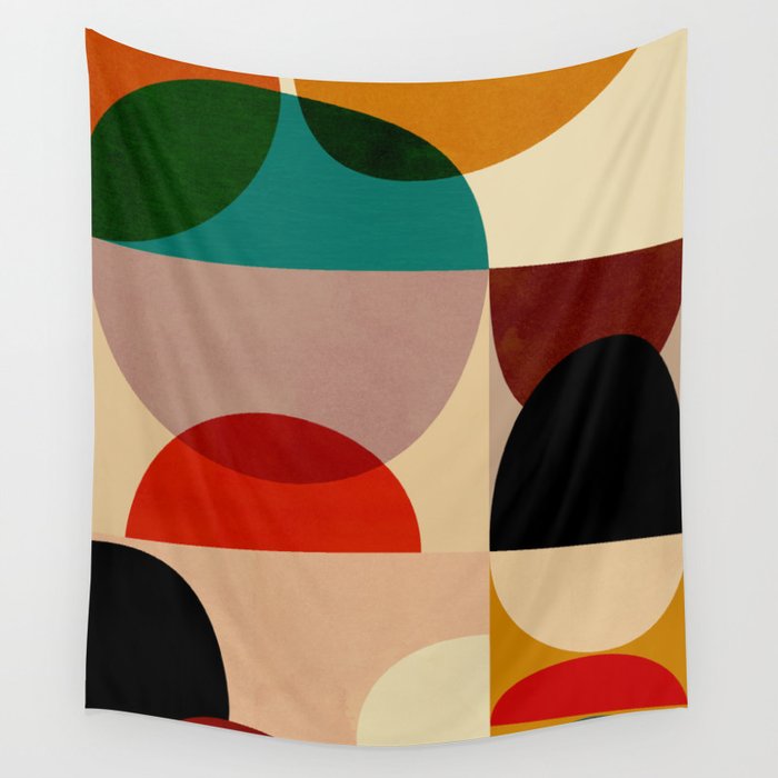 Modern Abstract Mid Century 3 Wall Tapestry Gallery Image 1