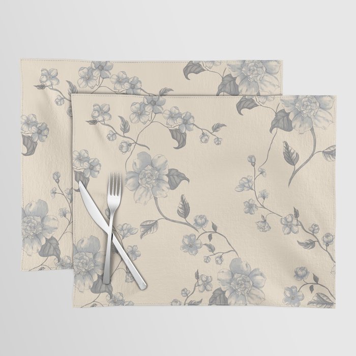 Vintage Blue Floral Placemat Gallery Image 1