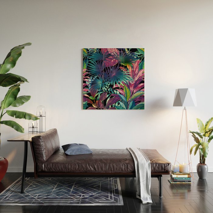 Tropical Garden XV - Night Wood Wall Art Gallery Image 2