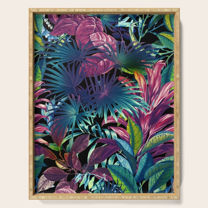 Tropical Garden XV - Night Serving Tray Gallery Image 1