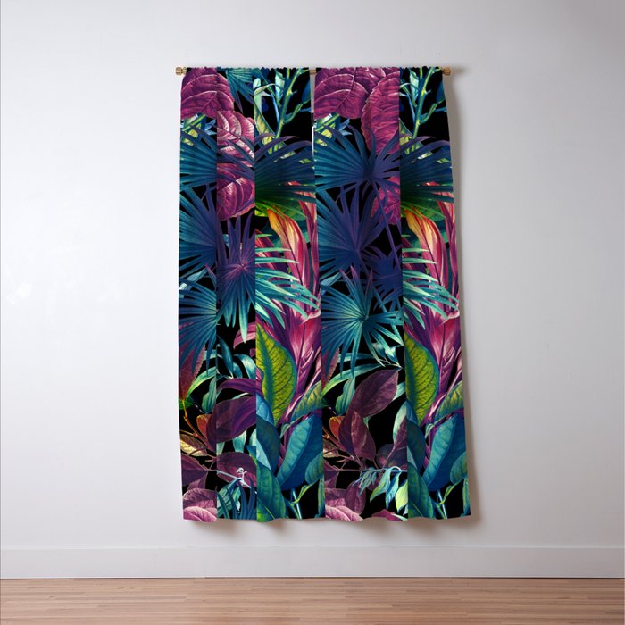 Tropical Garden XV - Night Window Curtain Gallery Image 3