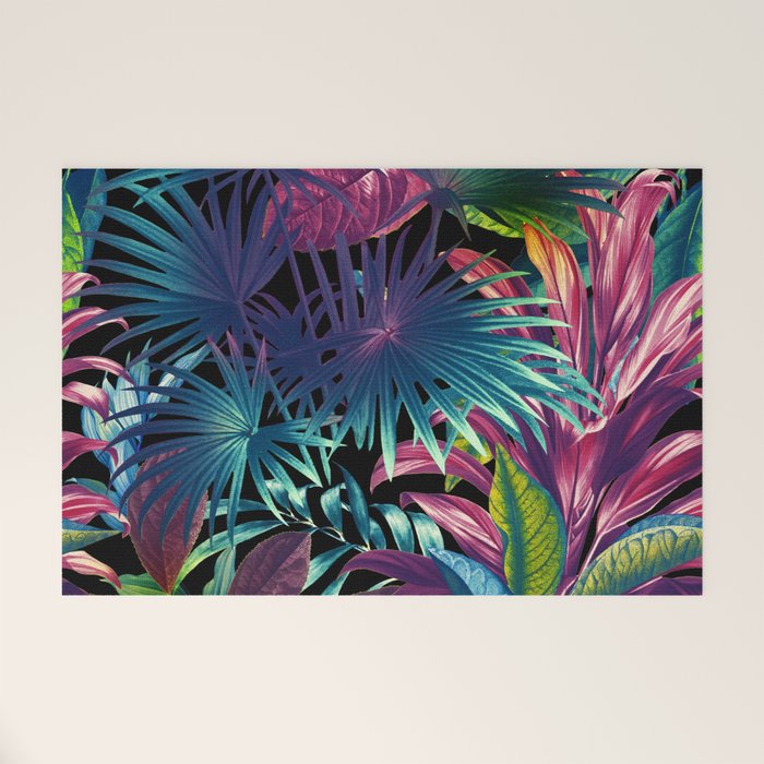 Tropical Garden XV - Night Welcome Mat Gallery Image 1