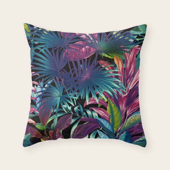 Tropical Garden XV - Night Throw Pillow Gallery Image 6
