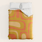 Palm Springs Mid Mod Abstract Tangerine Orange and Mustard Ochre Duvet Cover Gallery Image 6