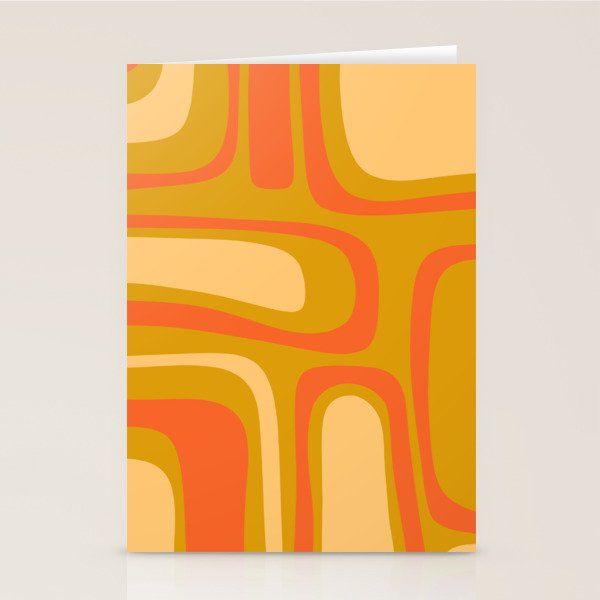 Palm Springs Mid Mod Abstract Tangerine Orange and Mustard Ochre Stationery Card Gallery Image 1