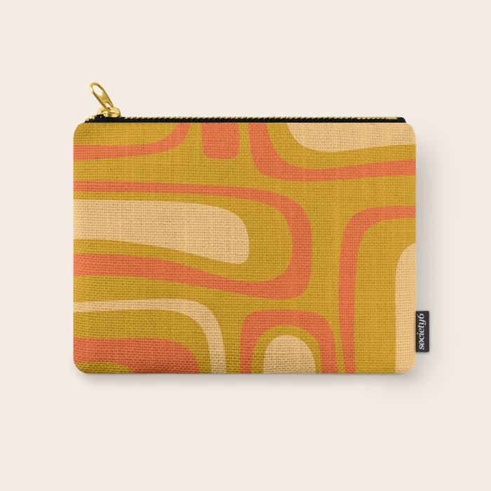 Palm Springs Mid Mod Abstract Tangerine Orange and Mustard Ochre Carry All Pouch Gallery Image 1