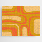Palm Springs Mid Mod Abstract Tangerine Orange and Mustard Ochre Jigsaw Puzzle Gallery Image 1
