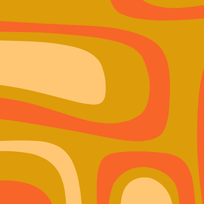 Palm Springs Mid Mod Abstract Tangerine Orange and Mustard Ochre Coffee Mug Gallery Image 2