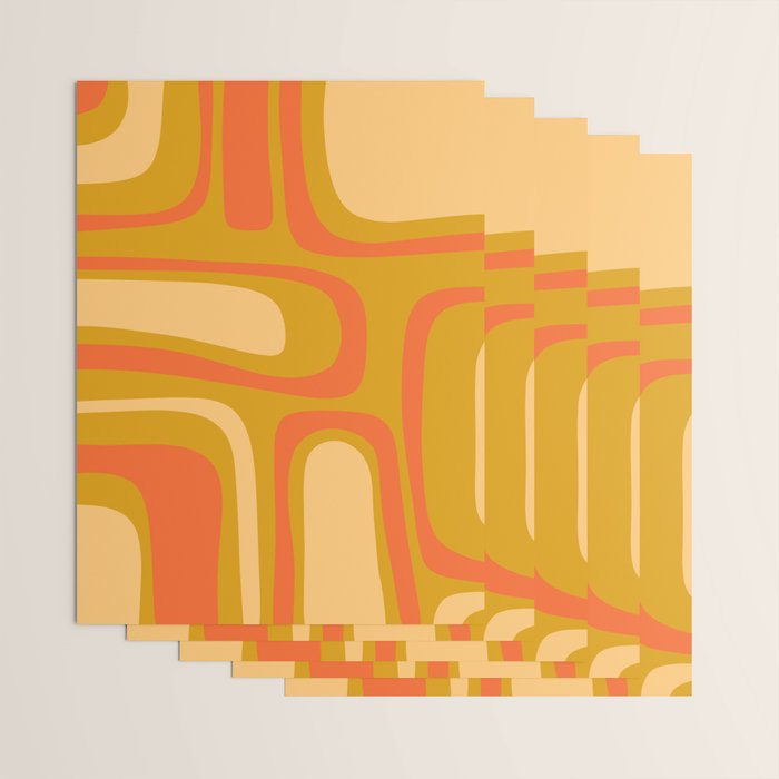 Palm Springs Mid Mod Abstract Tangerine Orange and Mustard Ochre Wrapping Paper Gallery Image 3