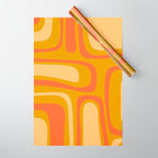 Palm Springs Mid Mod Abstract Tangerine Orange and Mustard Ochre Wrapping Paper Gallery Image 1