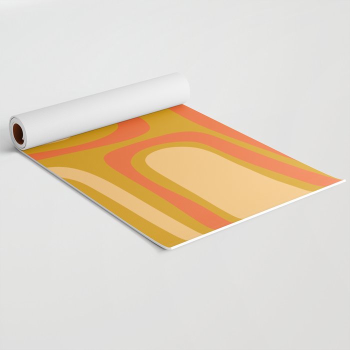Palm Springs Mid Mod Abstract Tangerine Orange and Mustard Ochre Yoga Mat Gallery Image 2