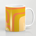 Palm Springs Mid Mod Abstract Tangerine Orange and Mustard Ochre Coffee Mug Gallery Image 1