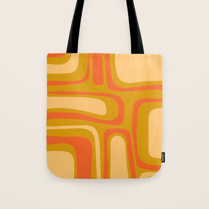 Palm Springs Mid Mod Abstract Tangerine Orange and Mustard Ochre Tote Bag Gallery Image 1