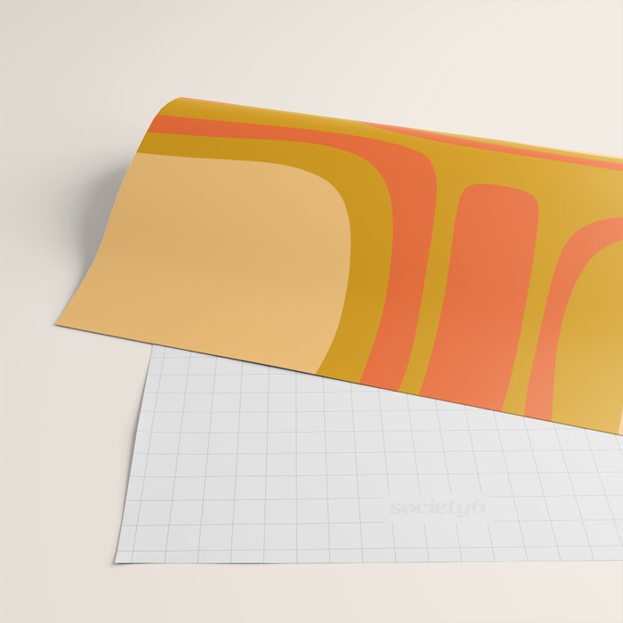 Palm Springs Mid Mod Abstract Tangerine Orange and Mustard Ochre Wrapping Paper Gallery Image 2