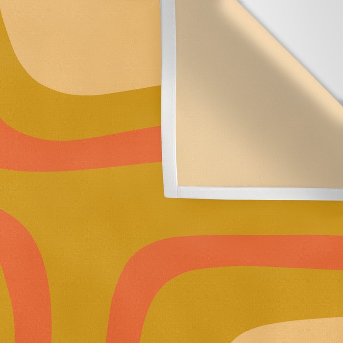 Palm Springs Mid Mod Abstract Tangerine Orange and Mustard Ochre Wall Tapestry Gallery Image 3
