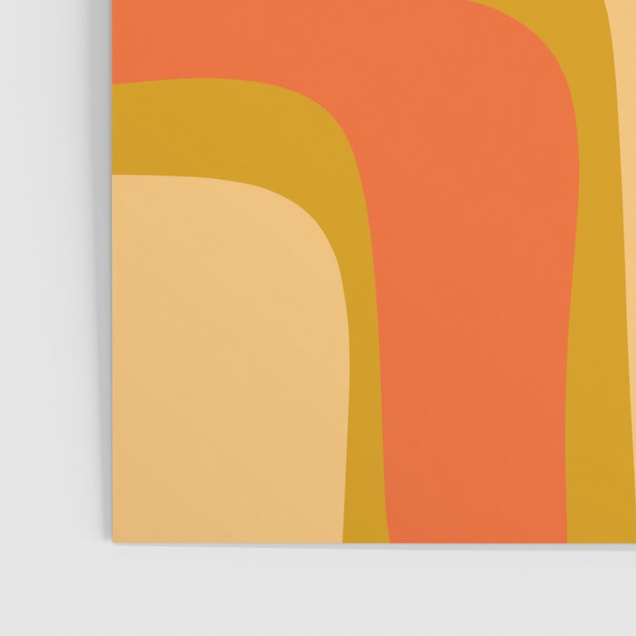 Palm Springs Mid Mod Abstract Tangerine Orange and Mustard Ochre Poster Gallery Image 3