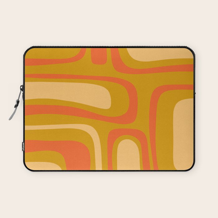 Palm Springs Mid Mod Abstract Tangerine Orange and Mustard Ochre Laptop Sleeve Gallery Image 1