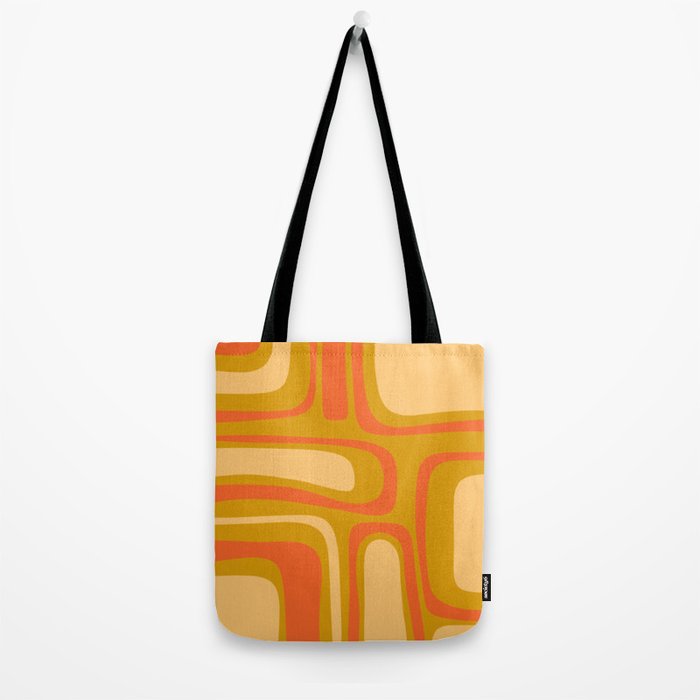 Palm Springs Mid Mod Abstract Tangerine Orange and Mustard Ochre Tote Bag Gallery Image 2