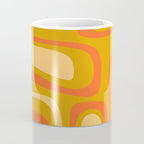 Palm Springs Mid Mod Abstract Tangerine Orange and Mustard Ochre Coffee Mug Gallery Image 4