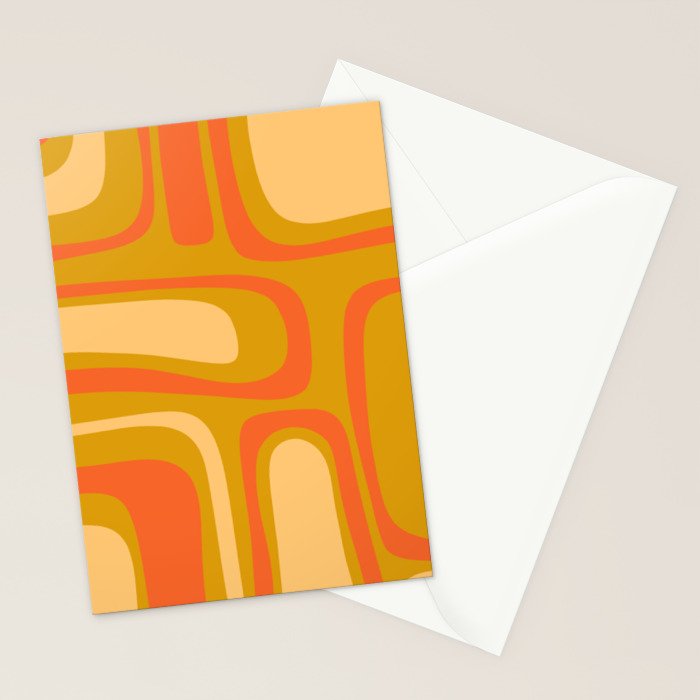 Palm Springs Mid Mod Abstract Tangerine Orange and Mustard Ochre Stationery Card Gallery Image 2