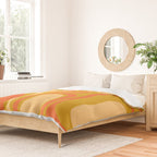 Palm Springs Mid Mod Abstract Tangerine Orange and Mustard Ochre Duvet Cover Gallery Image 2
