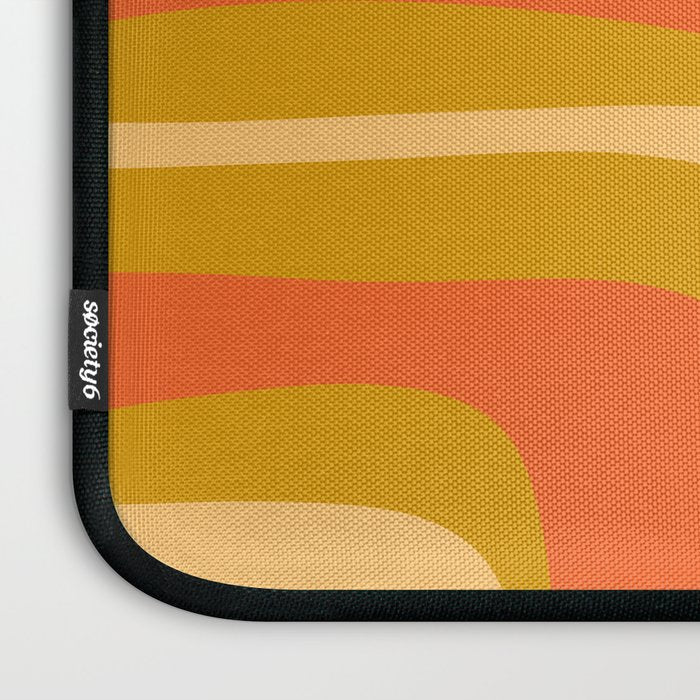 Palm Springs Mid Mod Abstract Tangerine Orange and Mustard Ochre Laptop Sleeve Gallery Image 3