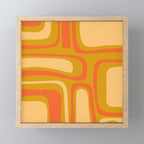 Palm Springs Mid Mod Abstract Tangerine Orange and Mustard Ochre Mini Art Print Gallery Image 1