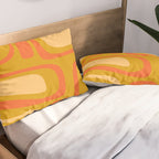 Palm Springs Mid Mod Abstract Tangerine Orange and Mustard Ochre Pillow Sham Gallery Image 2