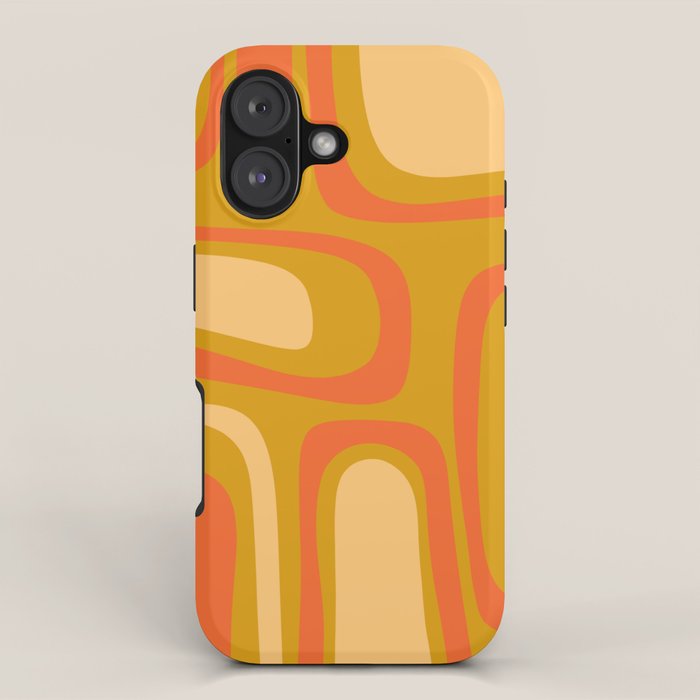 Palm Springs Mid Mod Abstract Tangerine Orange and Mustard Ochre iPhone Case Gallery Image 1