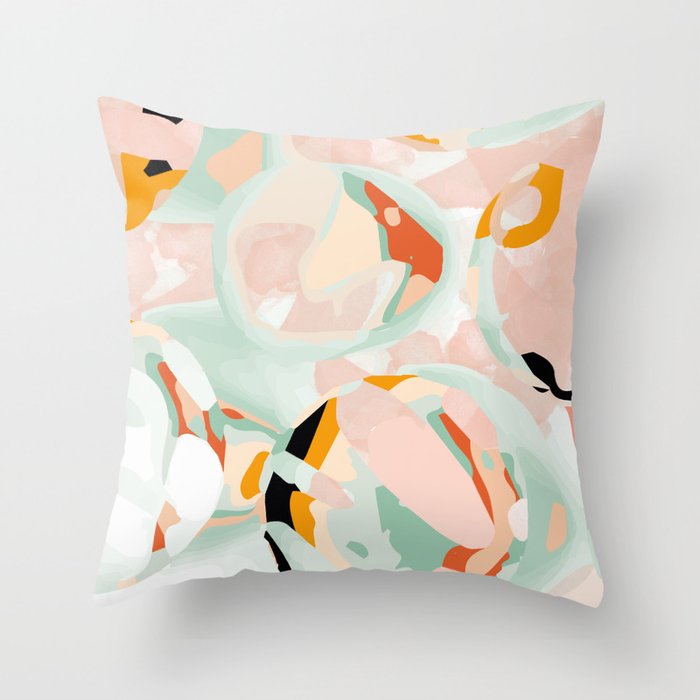 abstraction study in pastels Throw Pillow Gallery Image 1