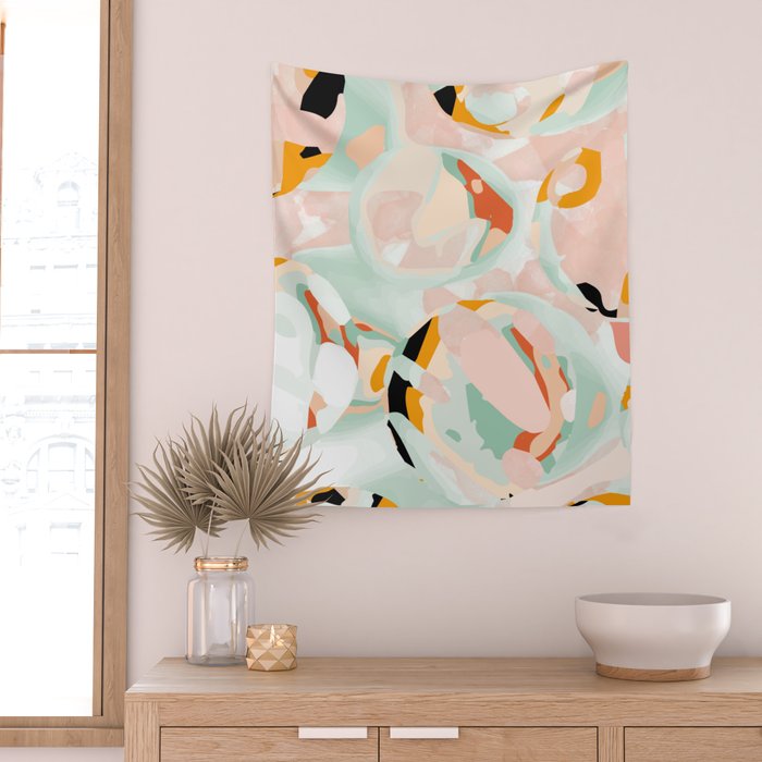 abstraction study in pastels Wall Tapestry Gallery Image 2