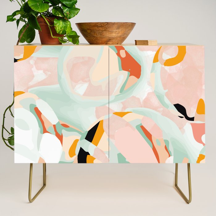 abstraction study in pastels Credenza Gallery Image 1