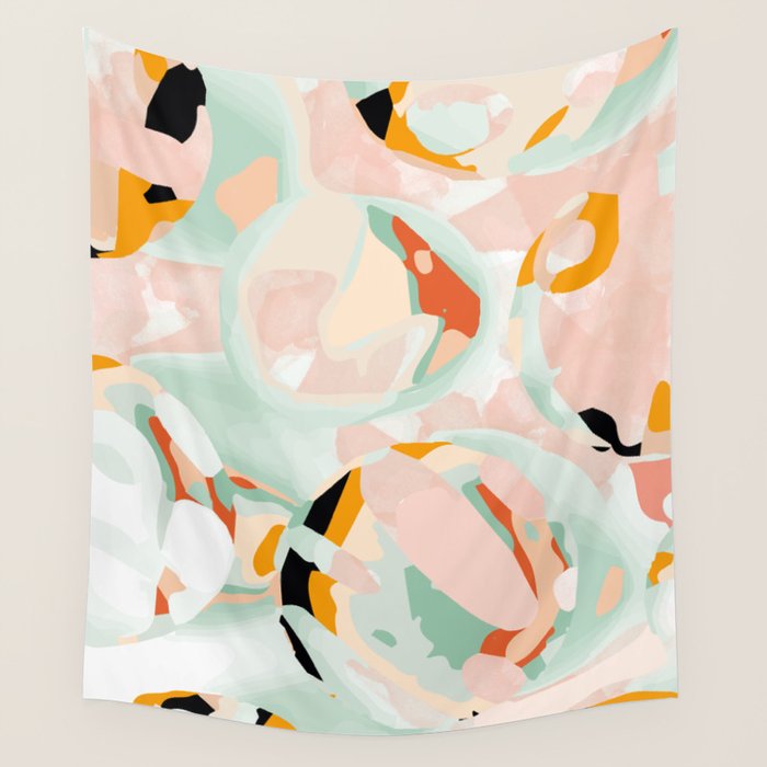 abstraction study in pastels Wall Tapestry Gallery Image 4