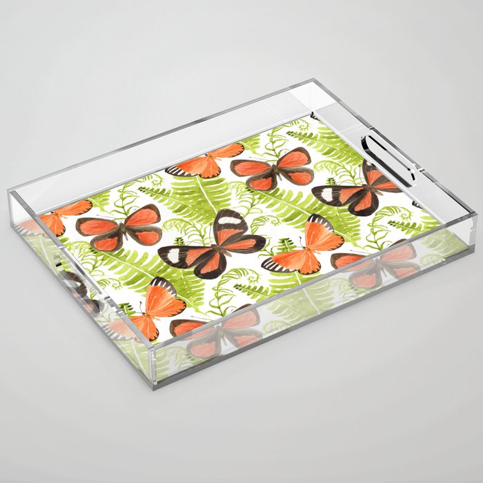 Ferns and Butterflies Acrylic Tray Gallery Image 1