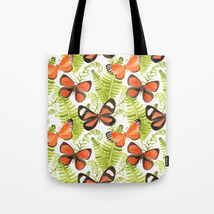 Ferns and Butterflies Tote Bag Gallery Image 1