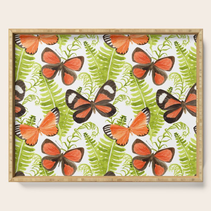 Ferns and Butterflies Serving Tray Gallery Image 1