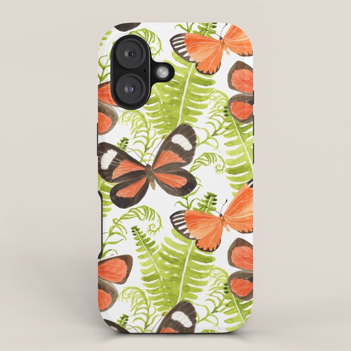 Ferns and Butterflies iPhone Case Gallery Image 1