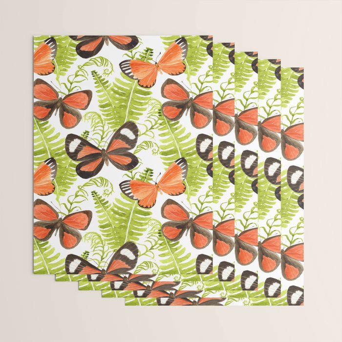 Ferns and Butterflies Wrapping Paper Gallery Image 3