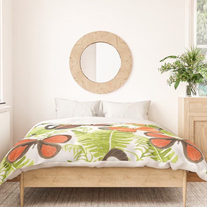 Ferns and Butterflies Duvet Cover Gallery Image 3