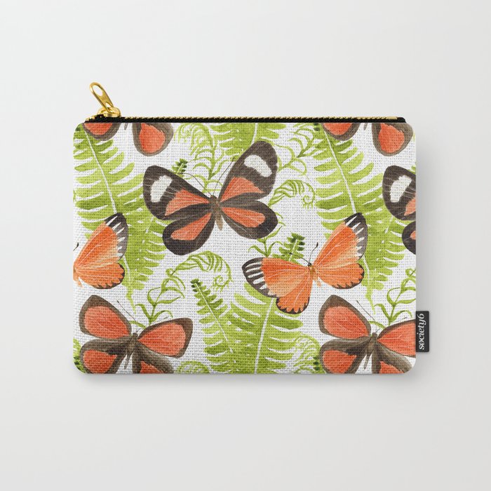 Ferns and Butterflies Carry All Pouch Gallery Image 1